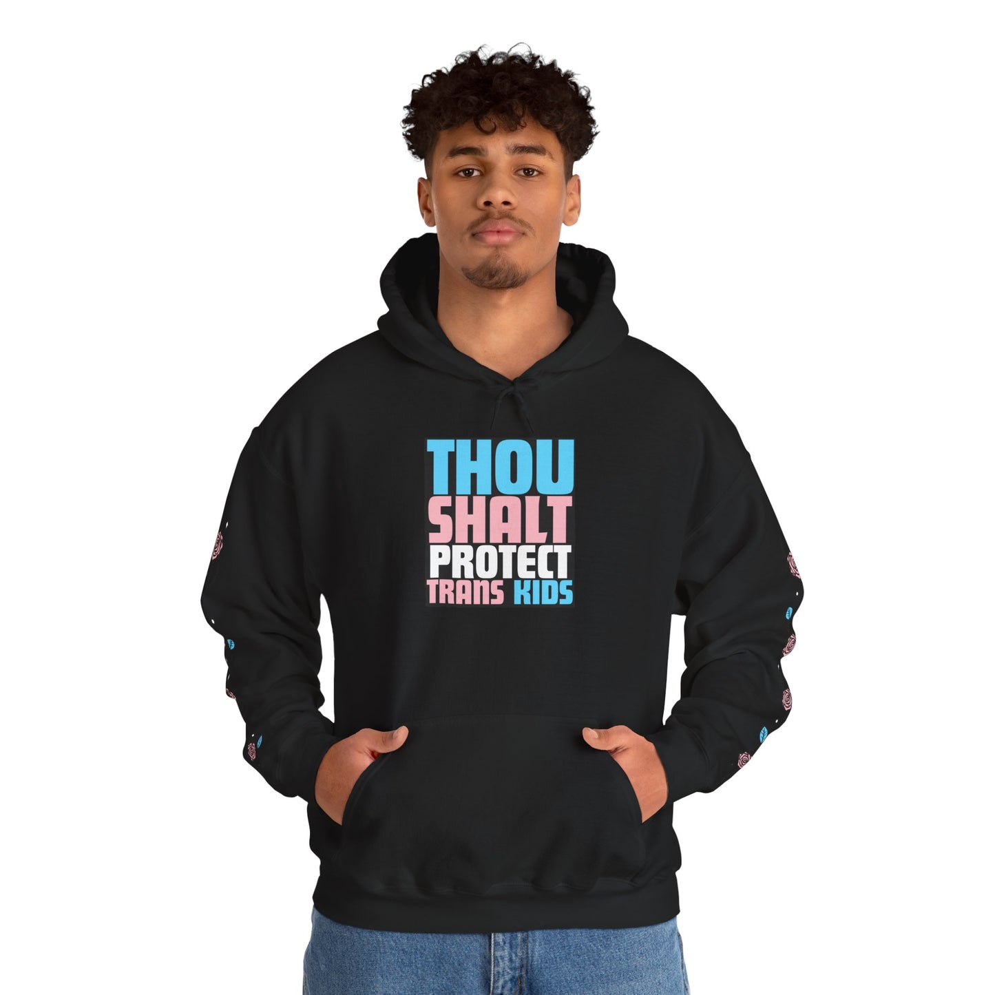 Thou Shalt Protect Trans Kids - Rose Edition Hoodie