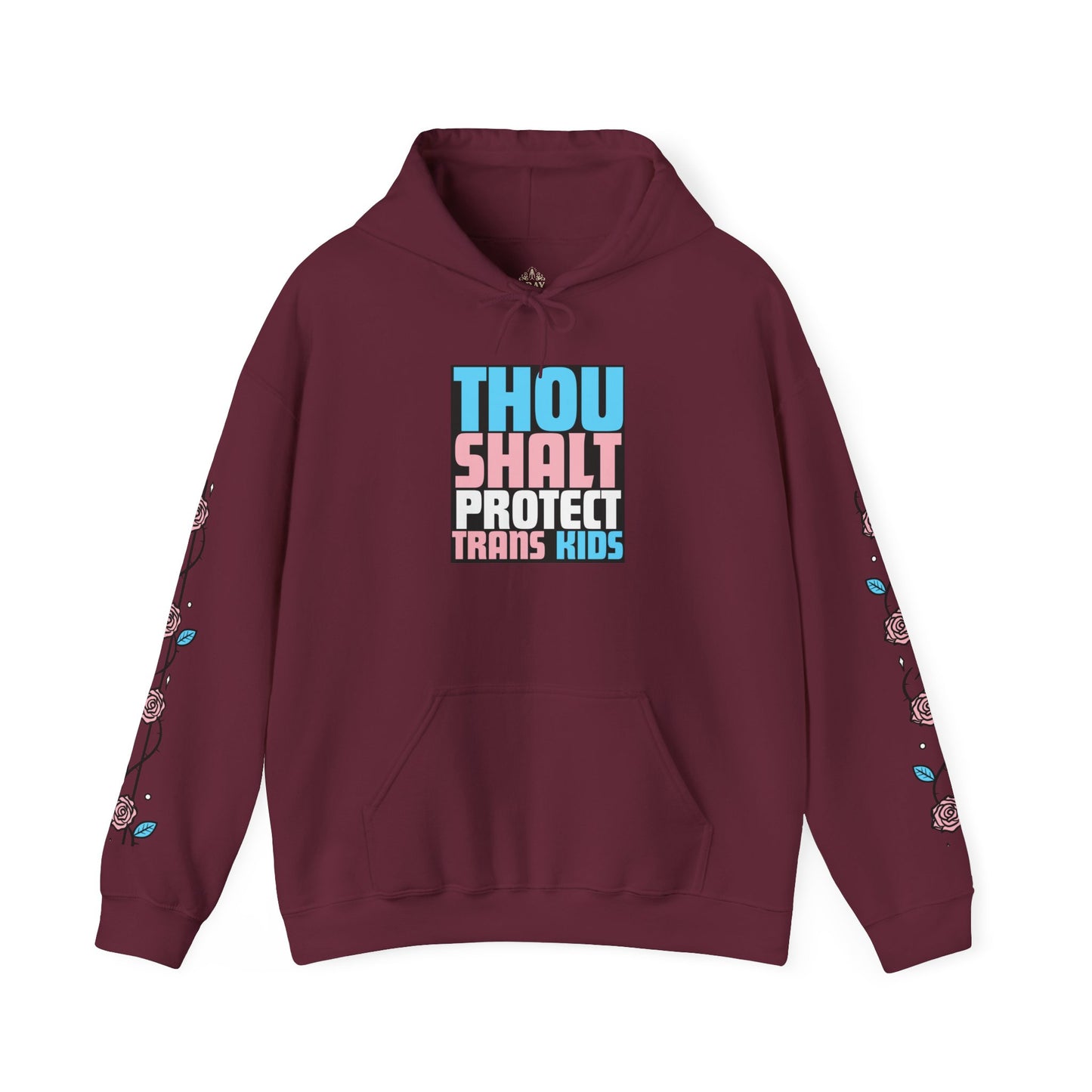 Thou Shalt Protect Trans Kids - Rose Edition Hoodie